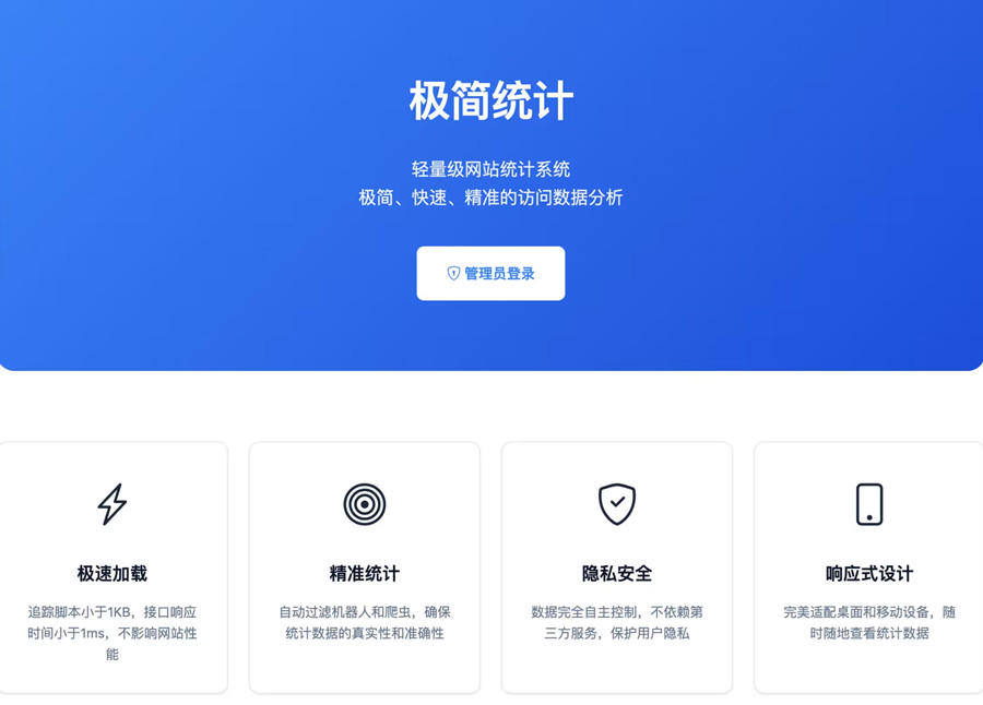 PHP极简网站统计系统源码轻量无冗余替代传统笨重统计工具