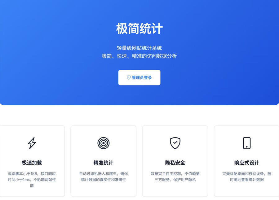 PHP极简网站统计系统源码轻量无冗余替代传统笨重统计工具-茉莉小栈
