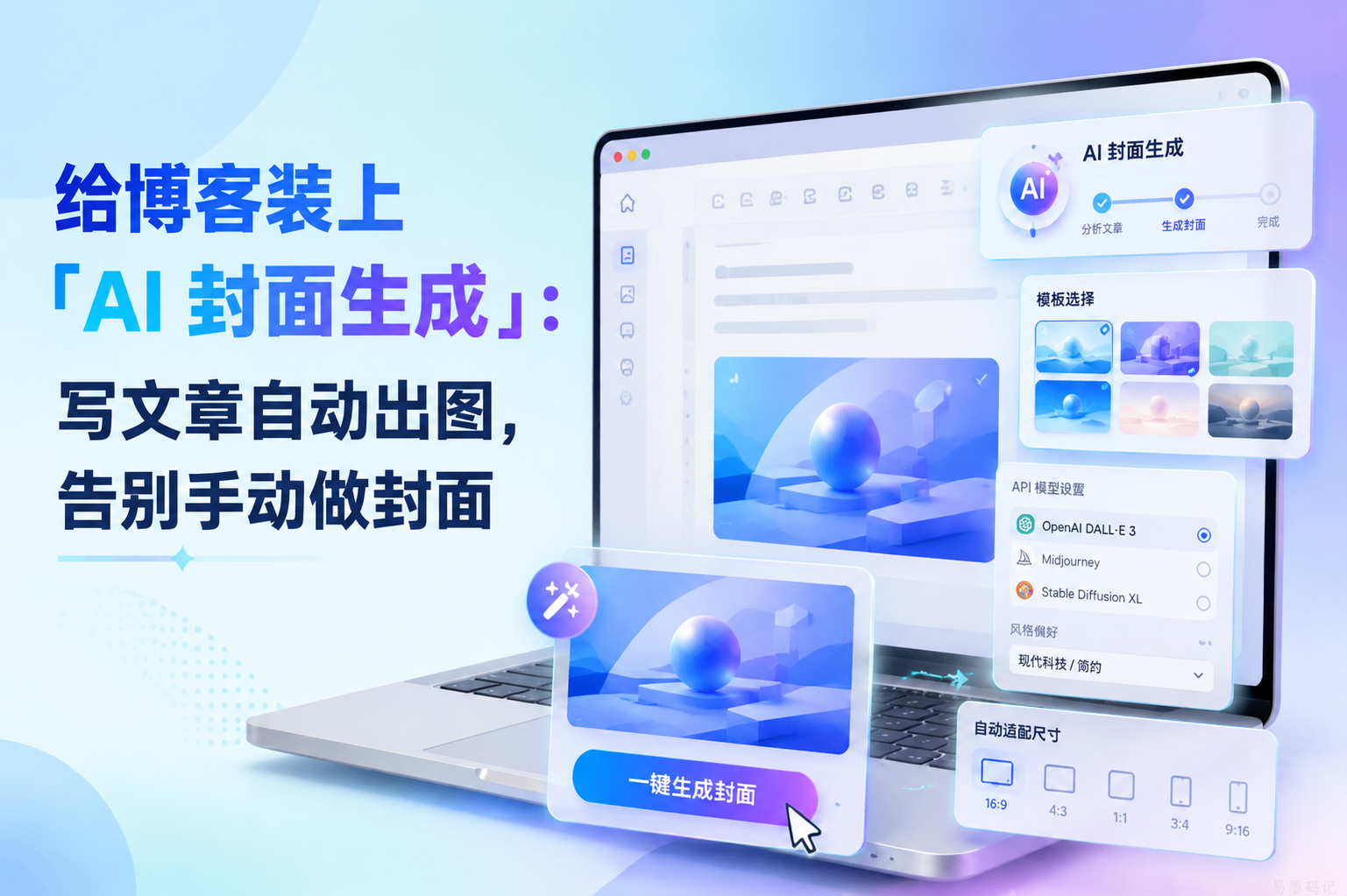 给博客装上「AI 封面生成」：写文章自动出图，告别手动做封面